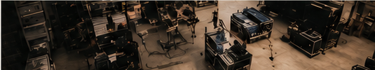 Production equipment cases in a warehouse